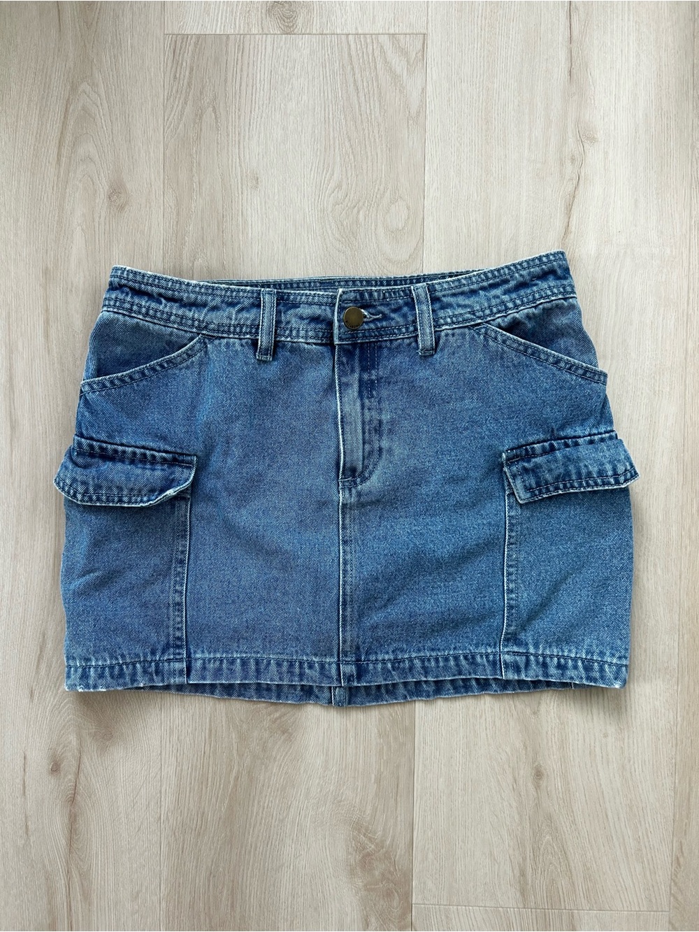 Billabong Blue Denim Cargo Pocket Mini Skirt